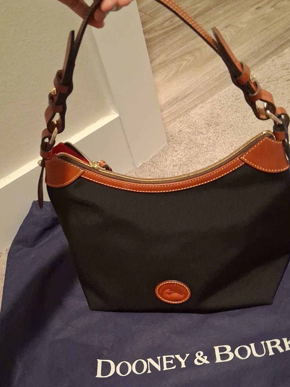 NWT Dooney & Bourke Large Erica in Black Nylon